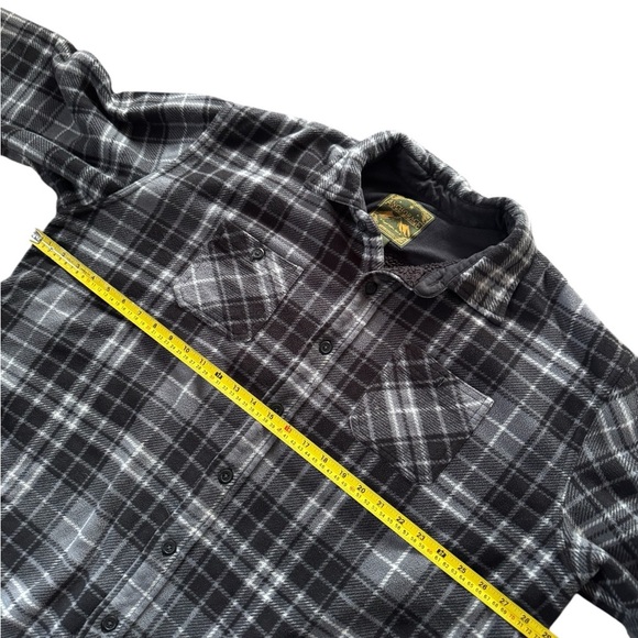 Anchorage Expedition Flannel Shirt Jacket Black Plaid Fleece Lined Size XXL - Picture 2 of 5